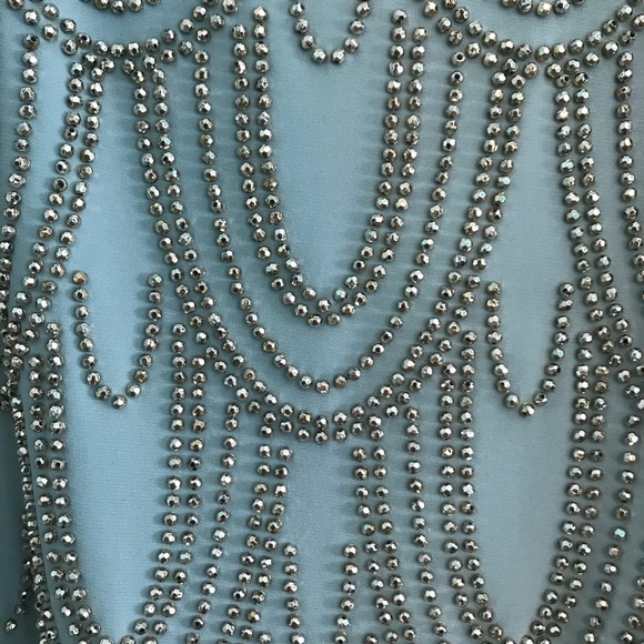 Aqua Sequin Dress - Size 0 - Picture 3 of 3